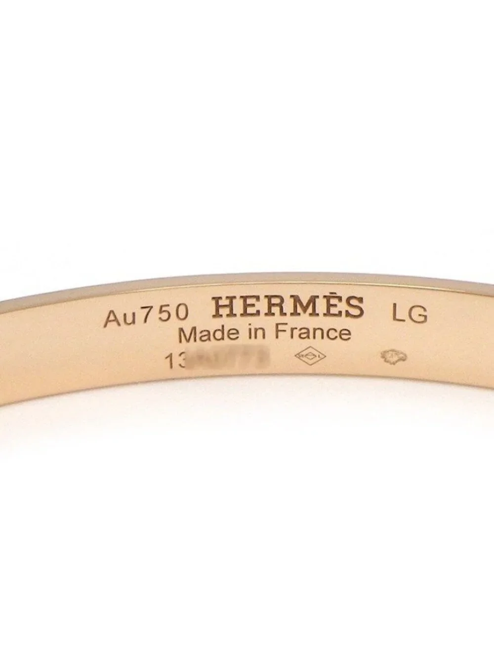 Hermes Bangle Collier de Chien PM Pyramid Medallion 18k Pink Gold #lg Bracelet